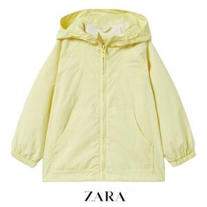 ZARA Kids | Light Yellow | WATER REPELLENT POUCH POCKET RAINCOAT